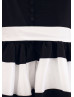 White Black Taffeta Stripes Knee Length Flower Girl Dress 